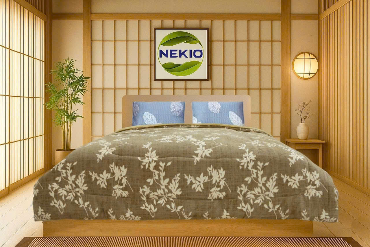 Chăn lông cừu Nâu họa tiết