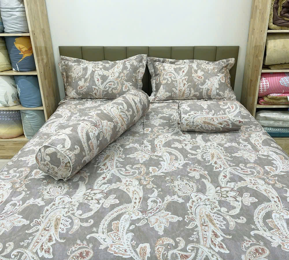 Bộ chăn ga Modal Họa Tiết Nâu
