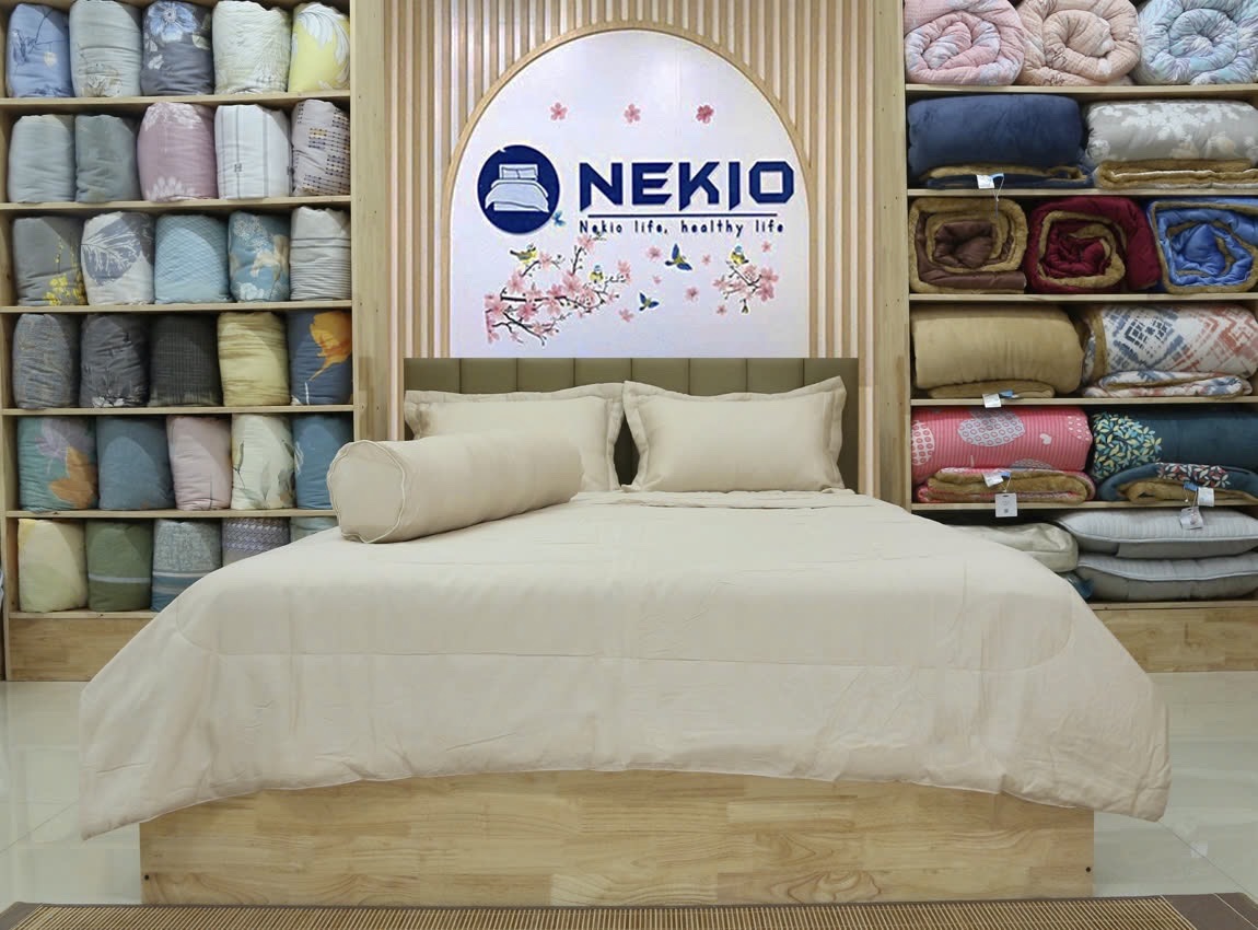 Bộ chăn ga Lụa Tencel Nekio Vàng