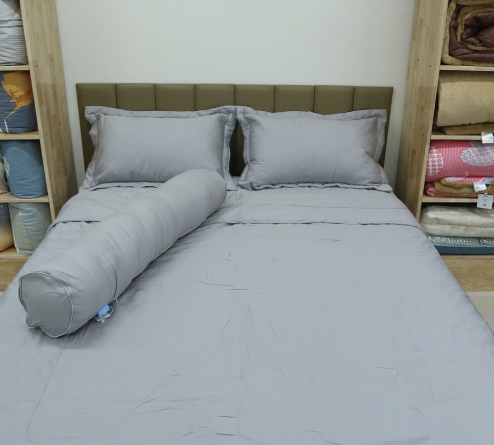 Bộ chăn ga Lụa Tencel Nekio Xám